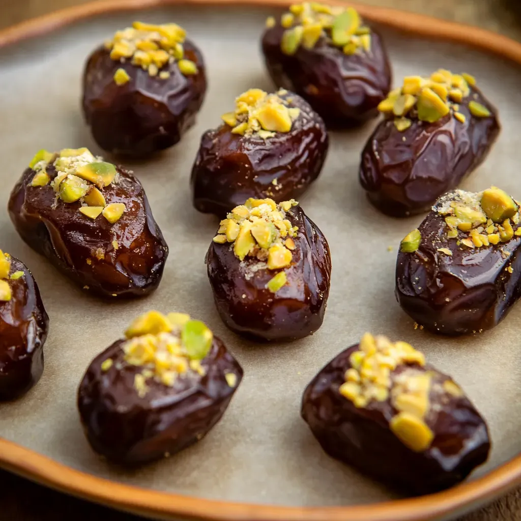 Decadent Pistachio Chocolate Stuffed Dates