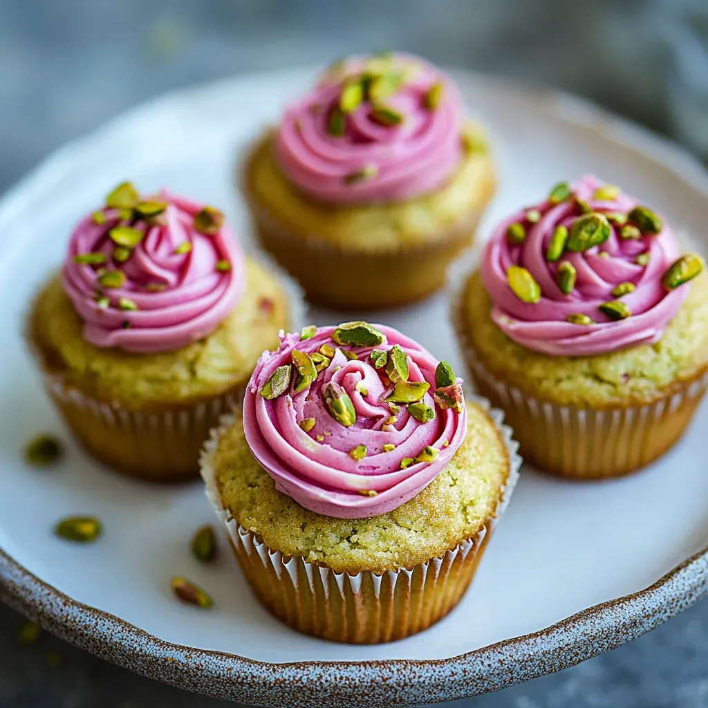 Decadent Pistachio Rose Vegan Cupcakes