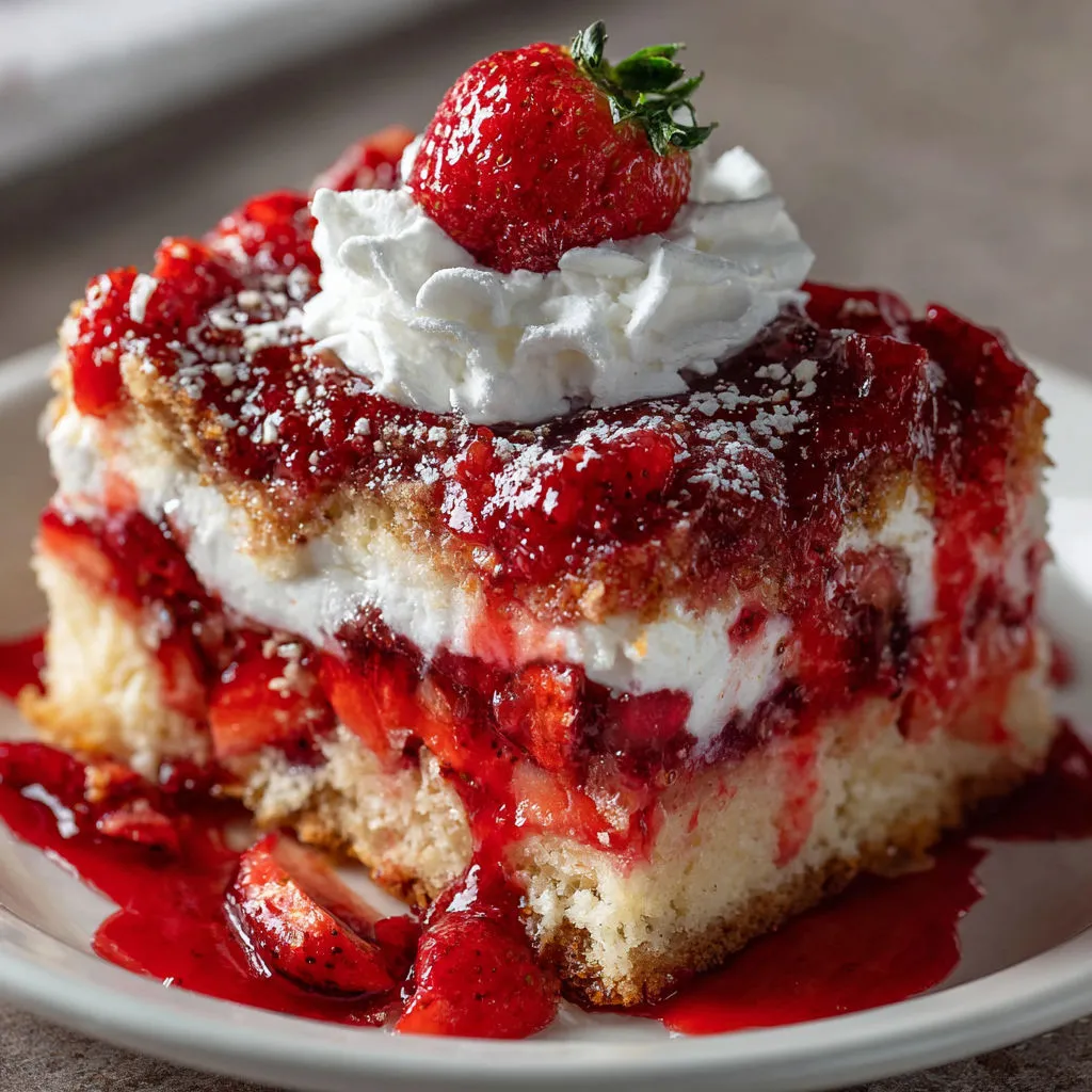 Decadent Strawberry Earthquake Cake Recipe