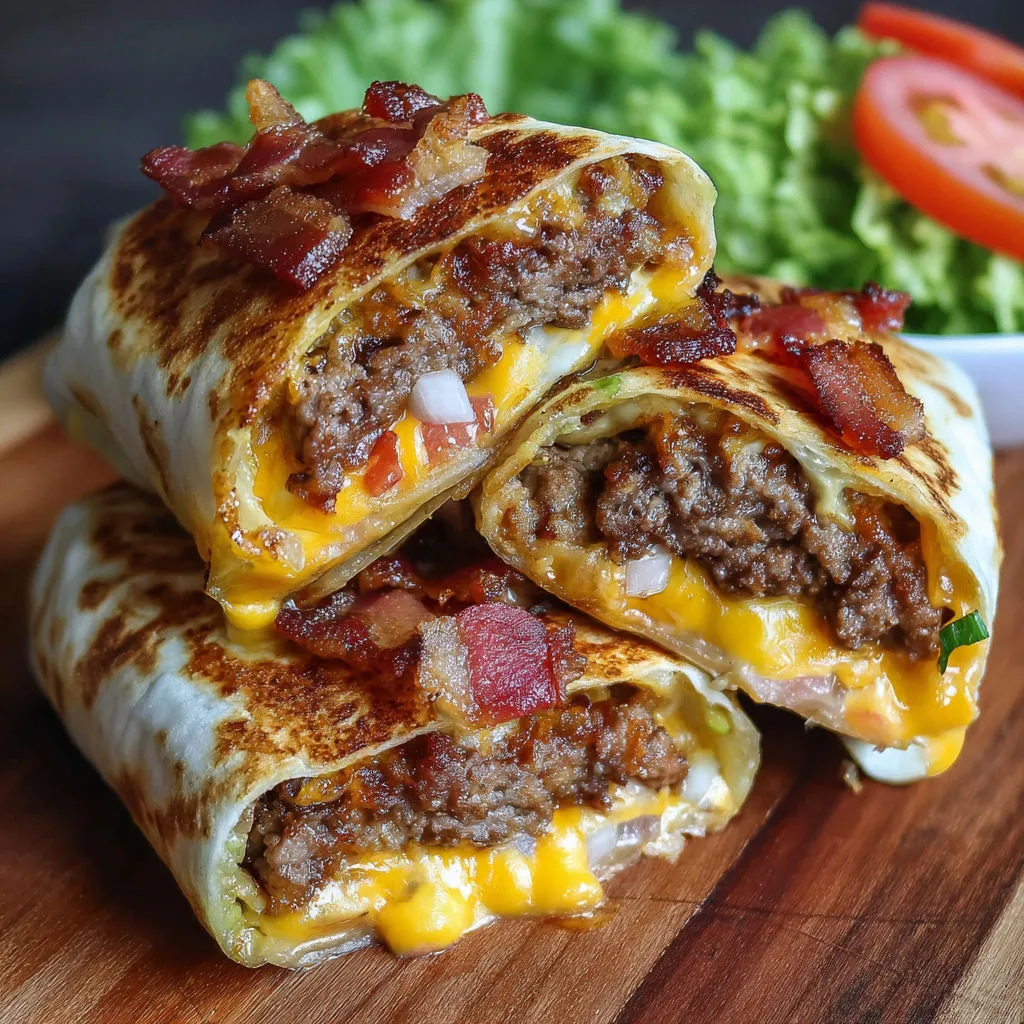 Delicious Bacon Cheeseburger Cheese Wraps