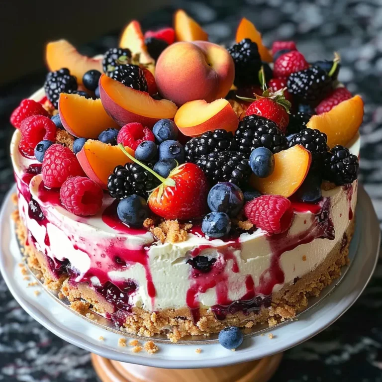Delicious Berry Peach Cheesecake Recipe