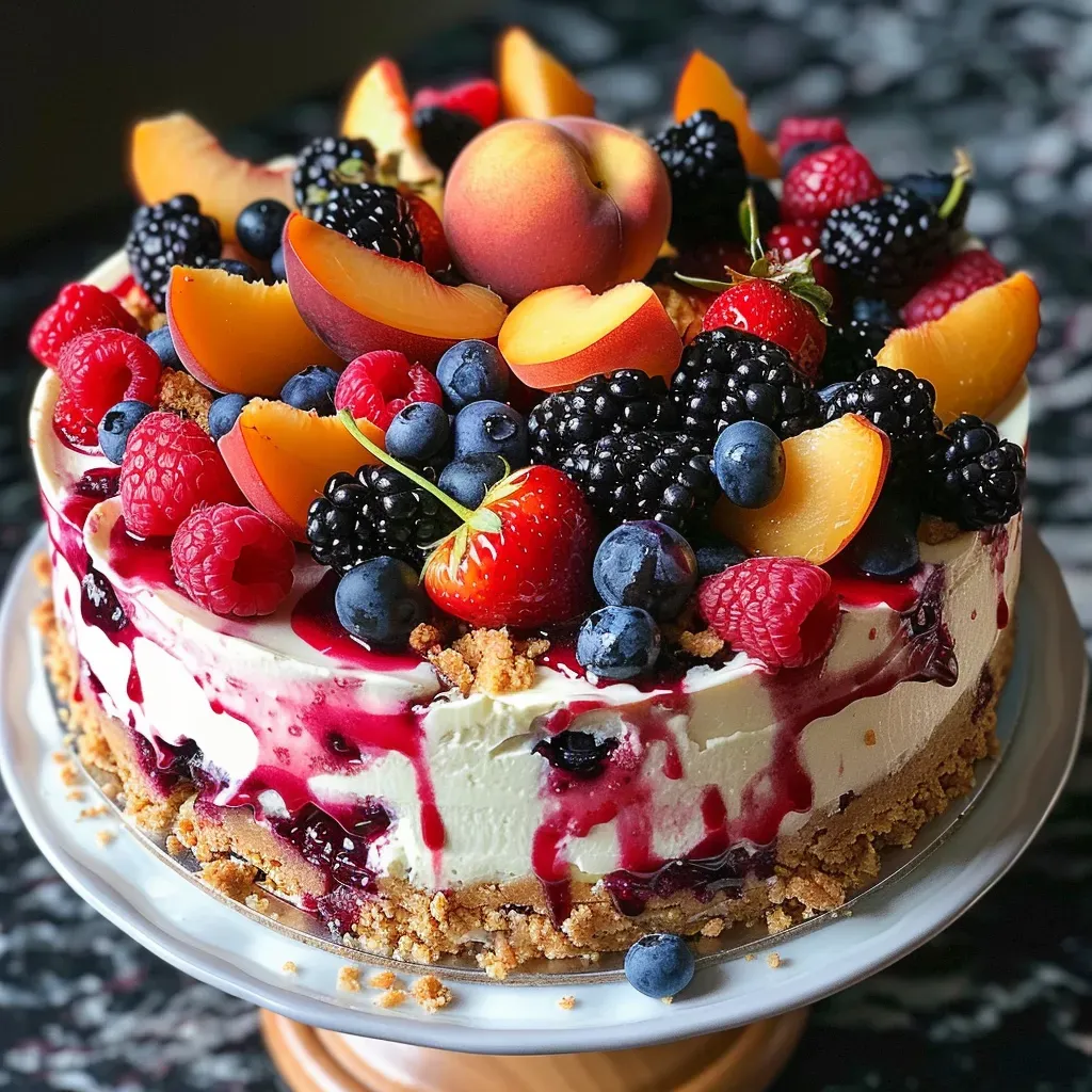 Delicious Berry Peach Cheesecake Recipe