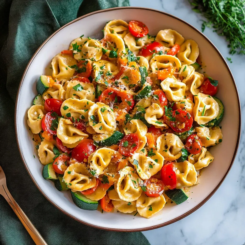 Delicious Cheese Tortellini with Fresh Summer Veggies