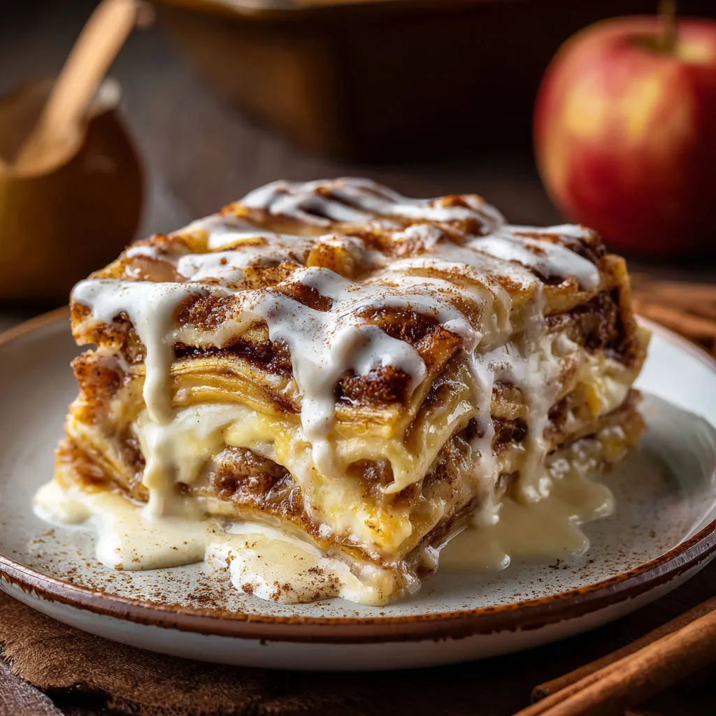 Delicious Cinnamon Roll Apple Lasagna Recipe