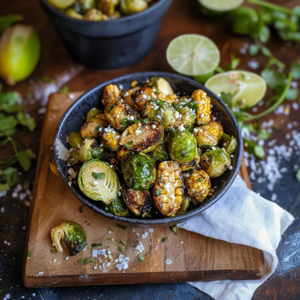 Delicious Mexican Street Corn Brussels Sprouts
