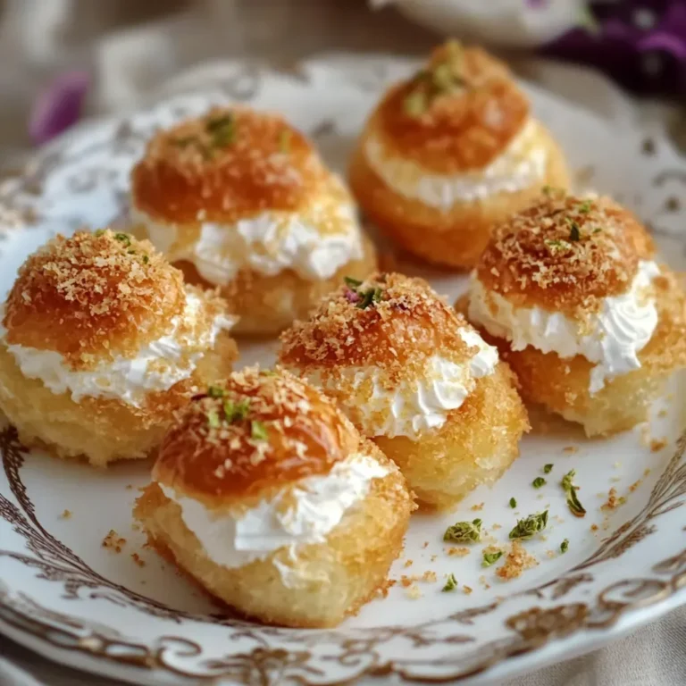 Delicious Mini Kunafa Cream Puffs Recipe