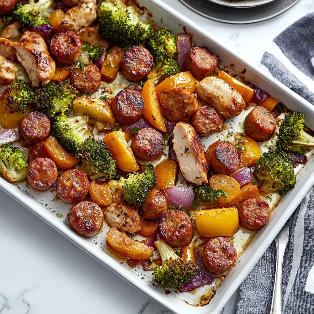 Delicious Sheet Pan Chicken Sausage Dinner