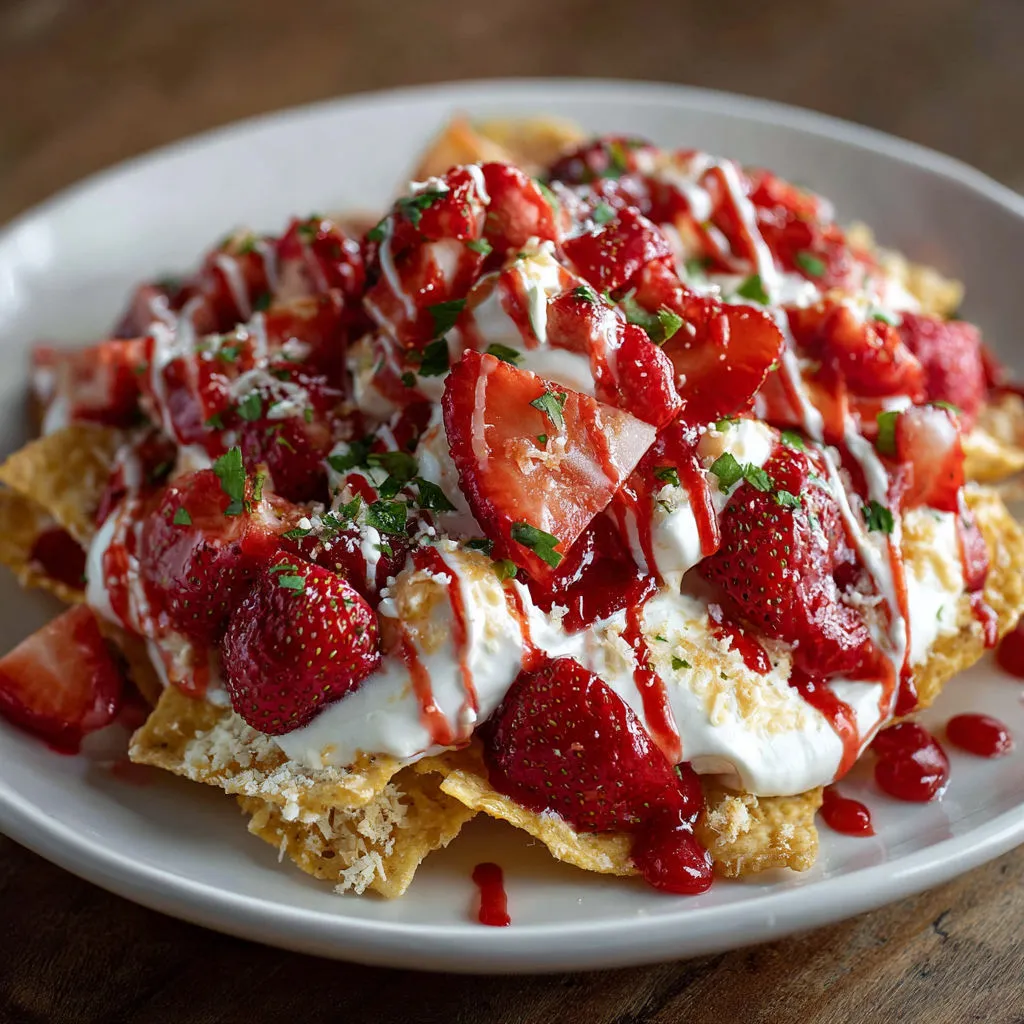 Delicious Strawberry Cheesecake Nachos - Easy Recipe