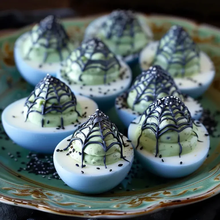 Halloween Spiderweb Deviled Eggs