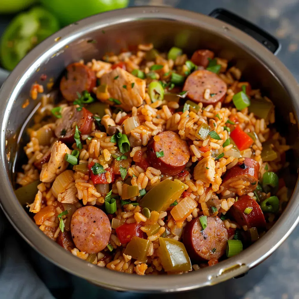 Instant Pot Cajun Chicken Sausage Jambalaya Recipe