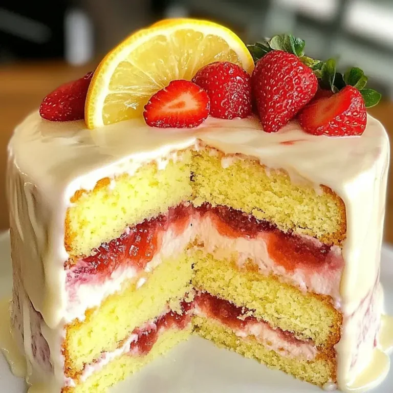 Luscious Strawberry Lemonade Layer Cake Recipe