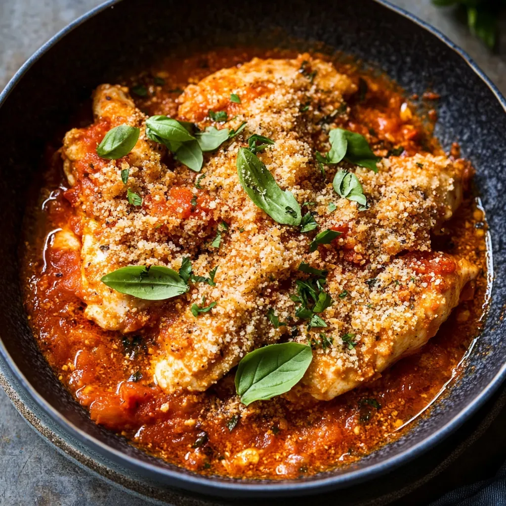 Savory Herb Chicken with Tomato Topping