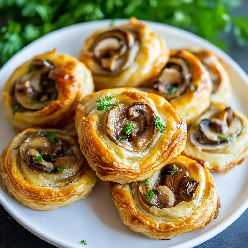 Savory Mushroom Puff Pastry Pinwheels Recipe