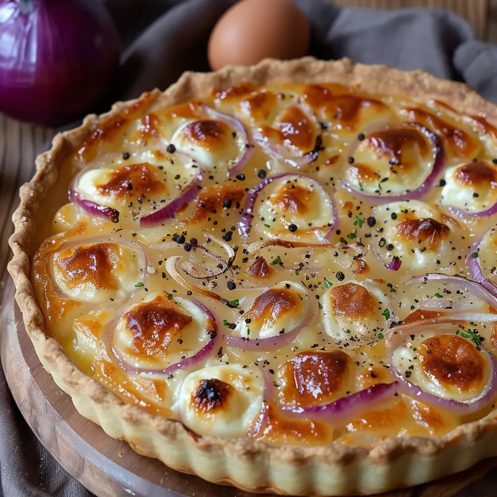 Savory Onion Cottage Cheese Tart Recipe