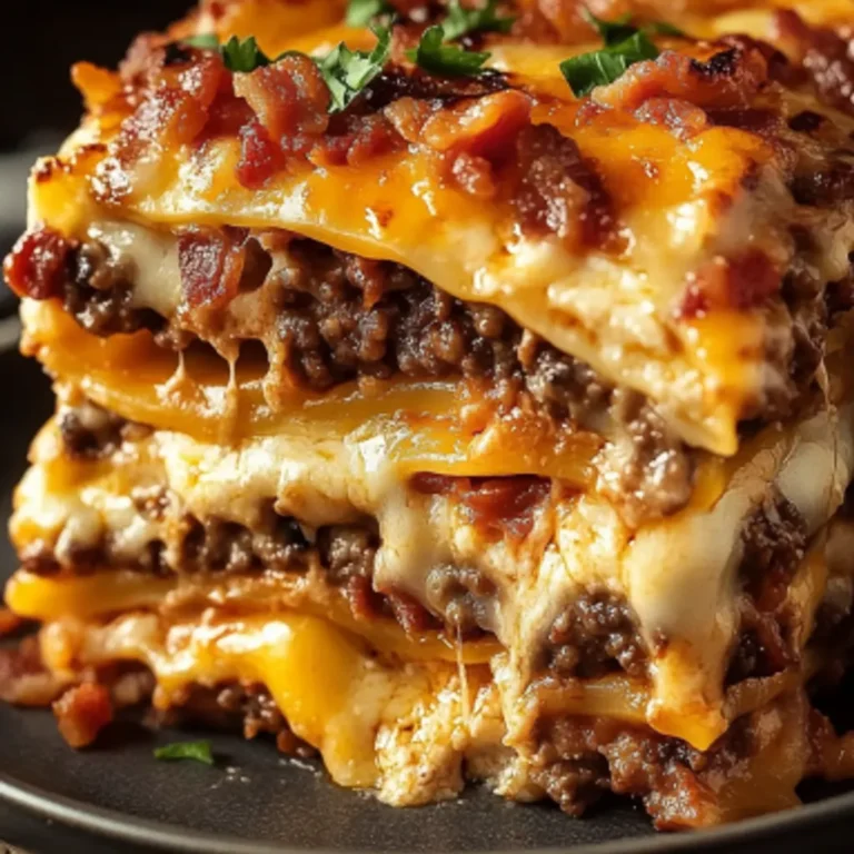 Savory Parmesan Bacon Lasagna with Garlic Flavor