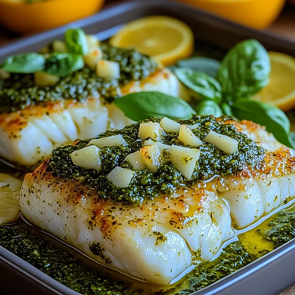 Savory Pesto Parmesan Baked Cod Recipe