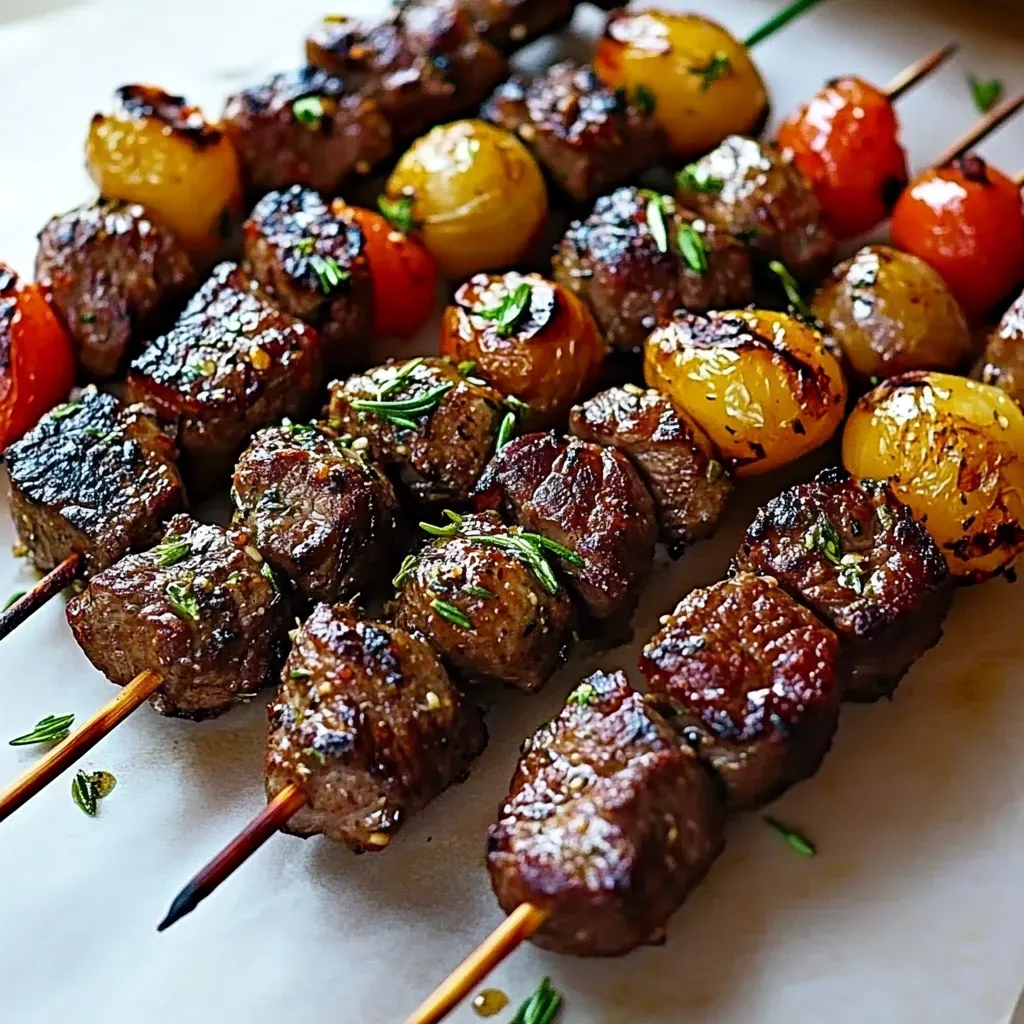 Savory Rosemary Garlic Steak Skewers