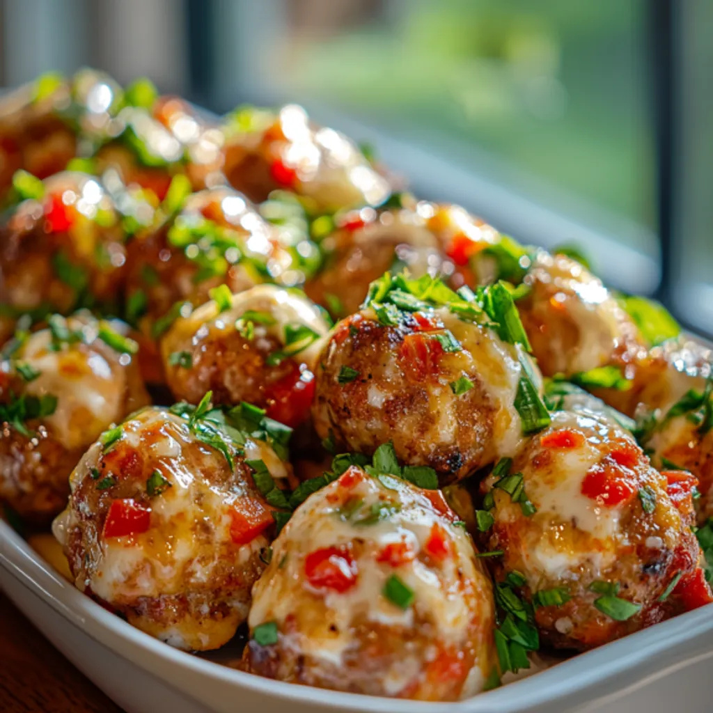 Savory Rotel Cream Cheese Sausage Balls Recipe