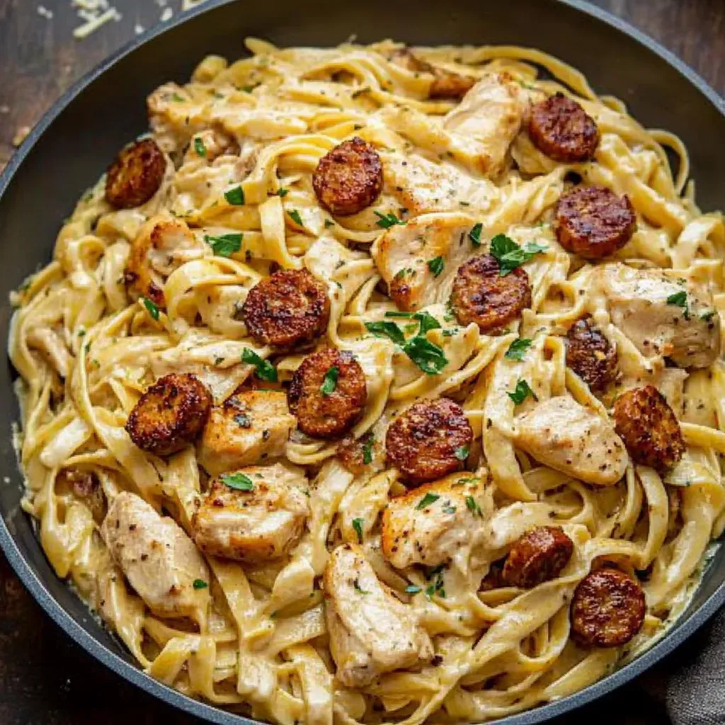 Spicy Cajun Chicken Sausage Alfredo Recipe