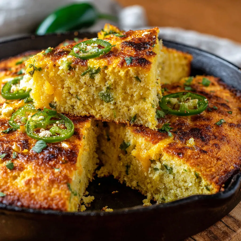Spicy Hatch Chile Cheese Cornbread Recipe