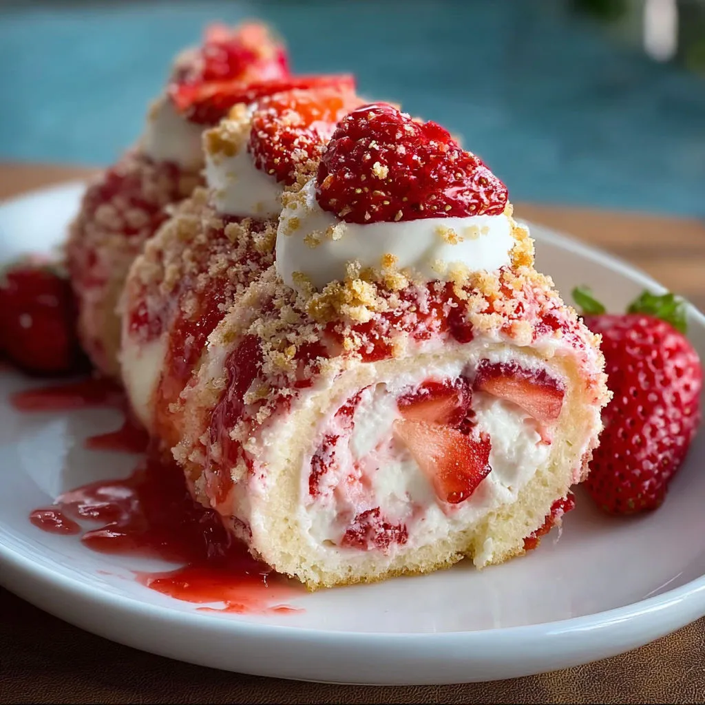 Strawberry Shortcake Cheesecake Roll Recipe