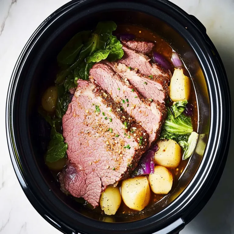 Tender Slow Cooker Corned Beef with Savory Cabbage