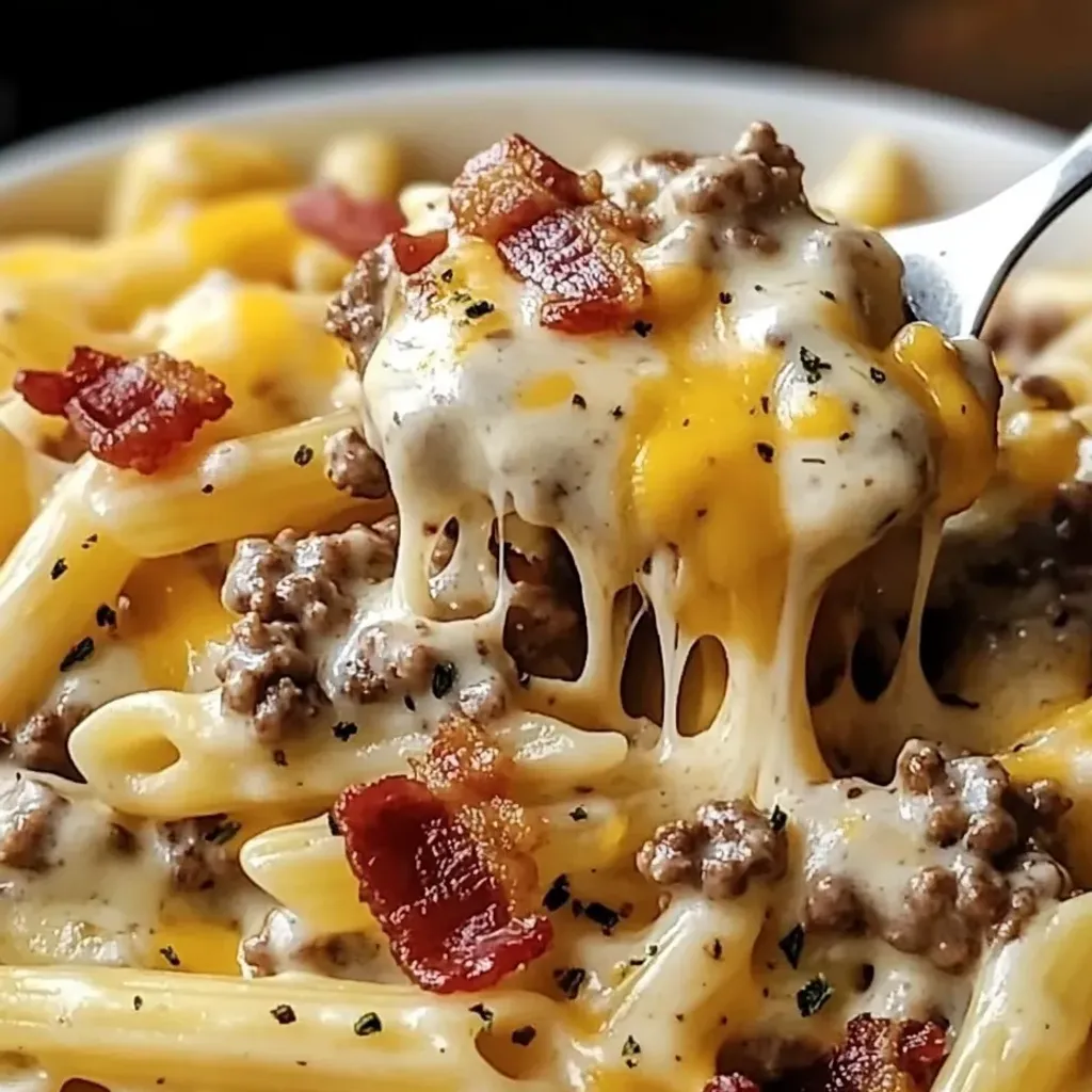 Ultimate Cheeseburger Alfredo Pasta Recipe