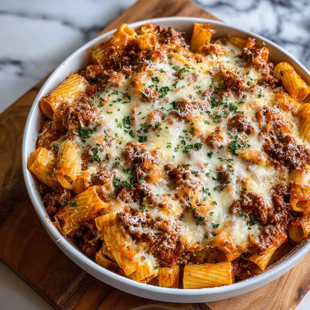 Ultimate Cheesy Beef Rigatoni Bake Recipe