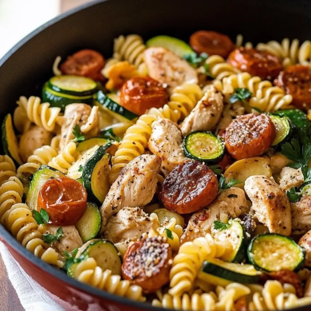 Zesty Chicken Zucchini Pasta Skillet